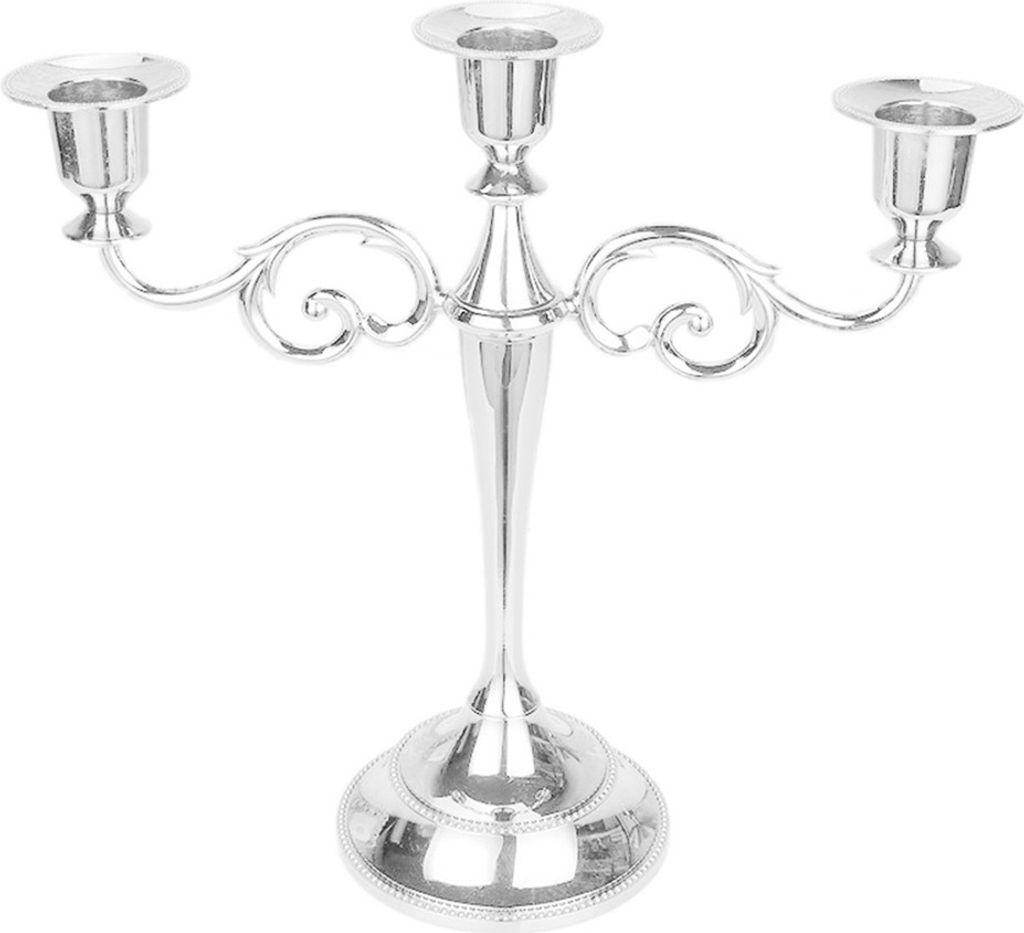 Silber 3-Kopf-Kerzenhalter Candlestick Romantic Dinner Holiday Hochzeitsdekor