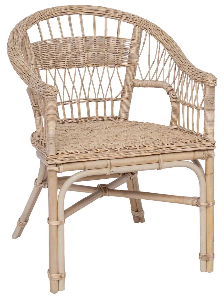 VidaXL Chaise Empilable en Rotin Naturel 60x60x81 cm pour Salon et Jardin