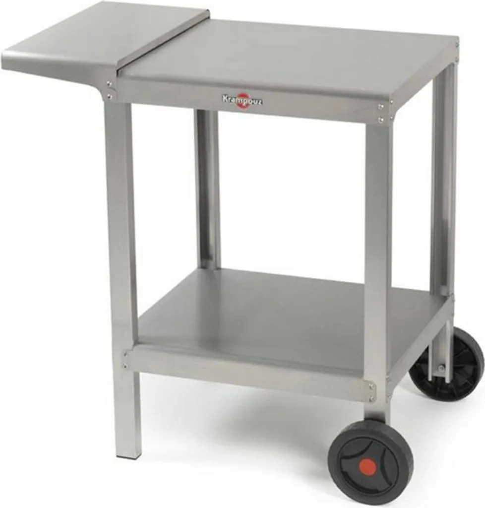 Table de Cuisson Mobile Inox 55x44 cm Plein Air Krampouz à 2 Roues
