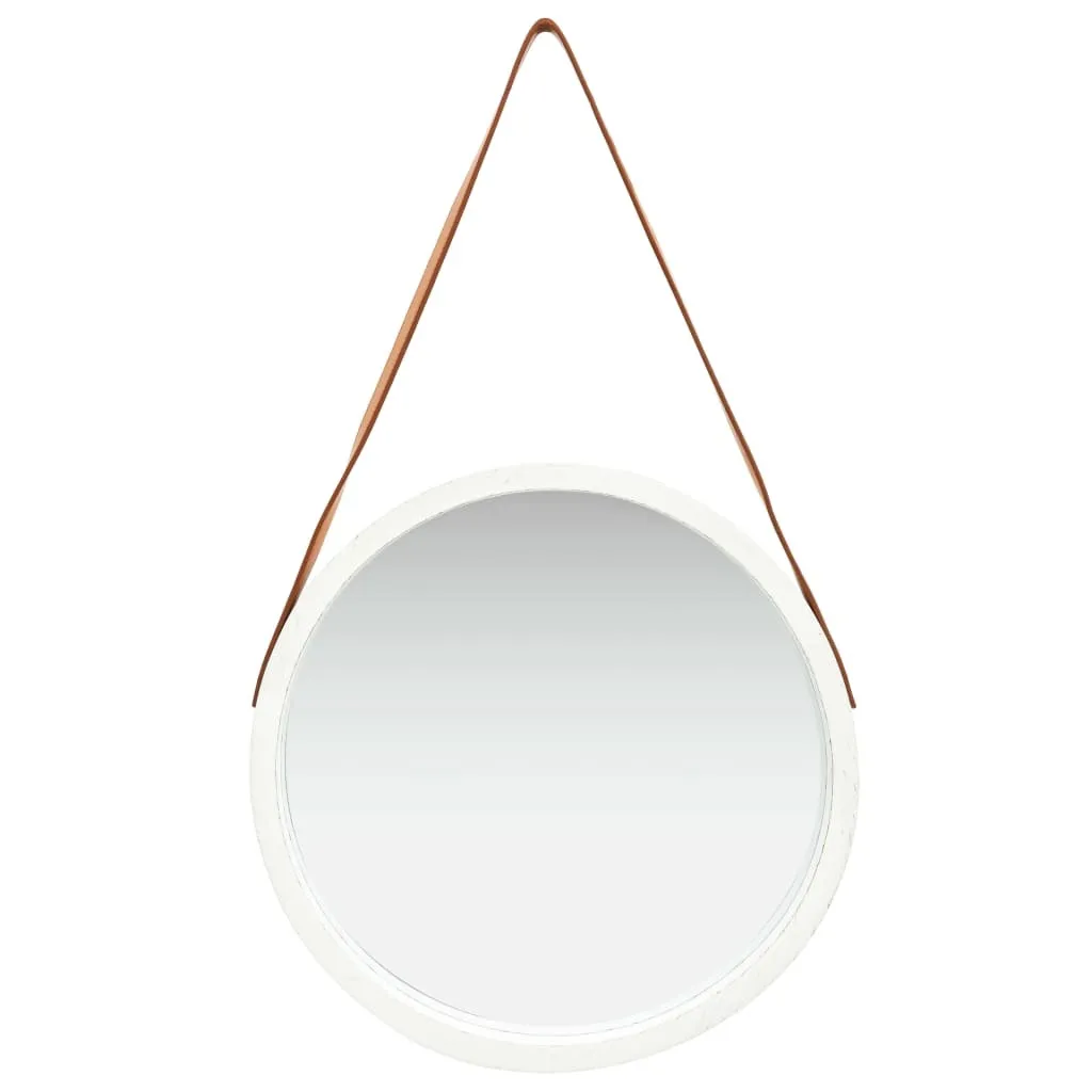 vidaXL Specchio Bianco con Cintura 50 cm - Arredo Parete Design