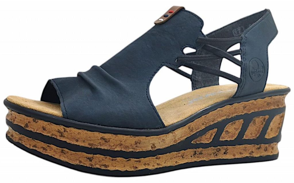 Rieker  Damenschuhe Sandalen Hoch  Blau Freizeit Productafbeelding 