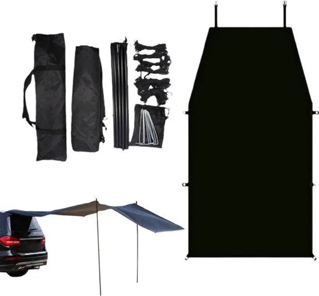 Auvent arrière pour voiture et tente de hayon grise pour le camping