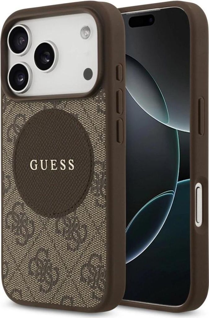 Etui Guess 4G Kreis Classic Logo Magsafe Na Iphone 17 Pro - Brązowe