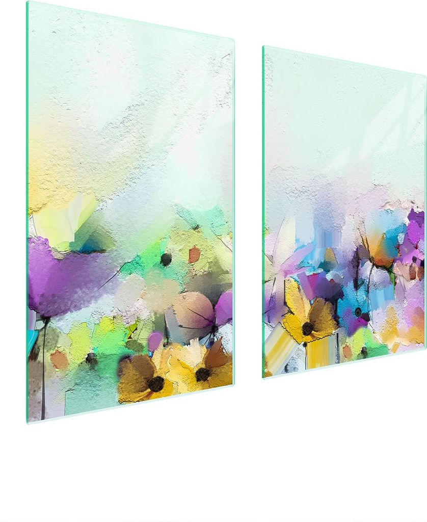 Glasschutzplatte Für Küche 65X52 Blumen