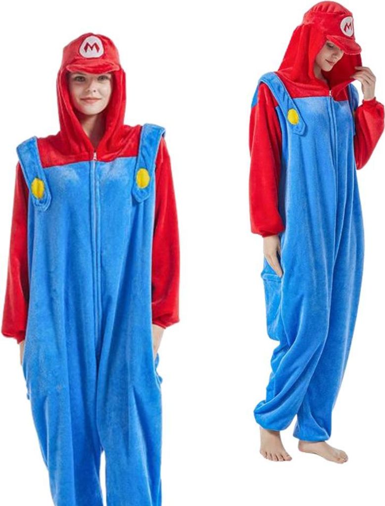 Onesie Kigurumi Pyjamas Super Mario Verkleidung Kostüm S: 145 - 155 cm
