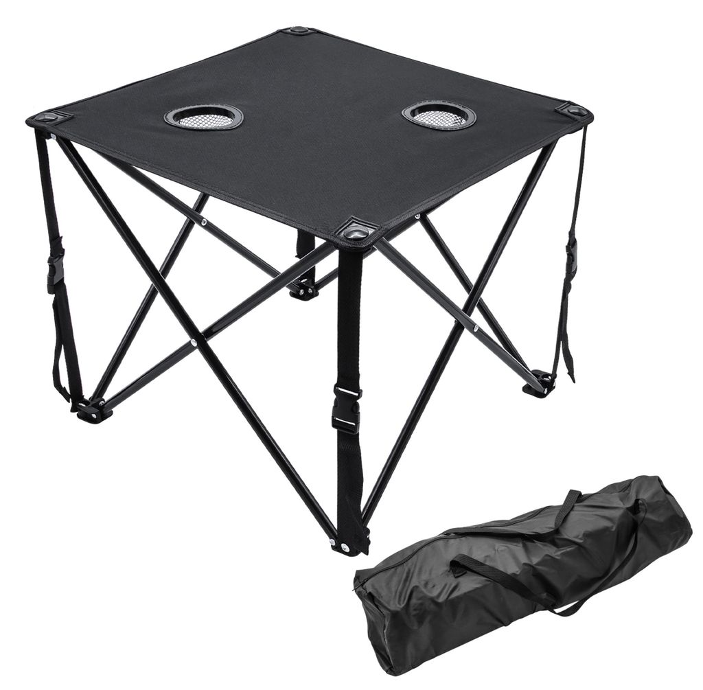 Campingtisch ultraleicht mit 2 Getränkehaltern - 48 x 48 cm Produktbild 