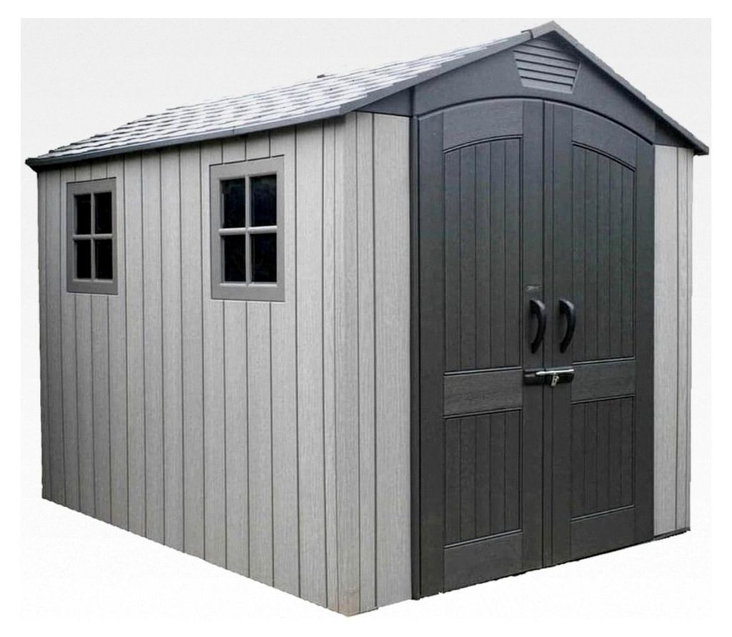 Kunststoff Gerätehaus Luna | 280x213x228 cm | Mit Bodenplatte und Zubehör | Wetterfest und UV-beständig | Hohe Schneelast 195 kg/m² | Lichteinl...