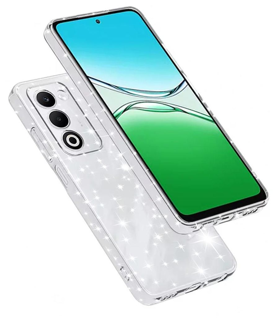 Techsuit - SparkleSkin Series trblietavý priehľadný obal pre Oppo A5 4G / A5 5G – transparentný