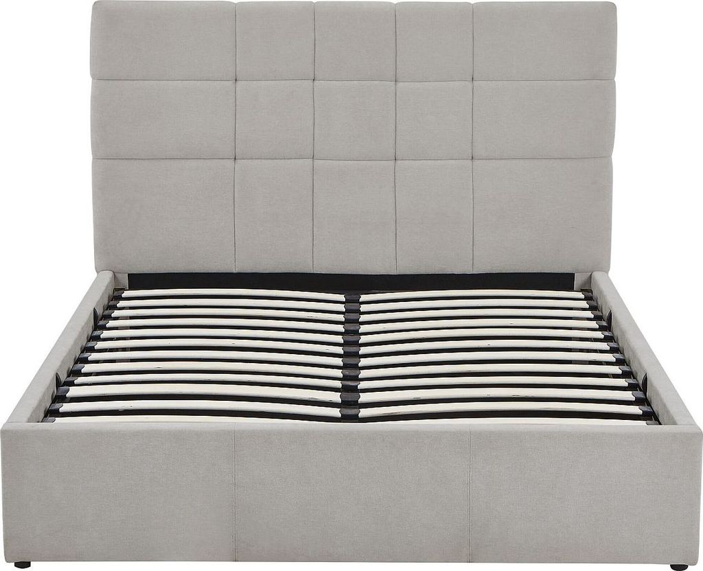 Bett mit Kommode 160 x 200 cm - Stoff - Grau - HOPEYA Pascal Morabito