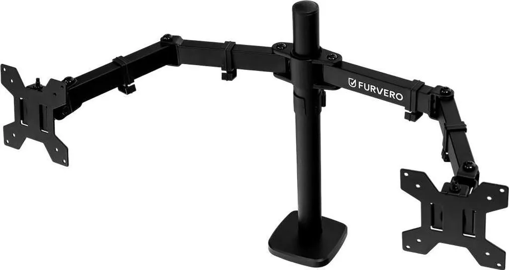 Libérez votre bureau : Support moniteur 2 bras noir pour PC et Mac - 2