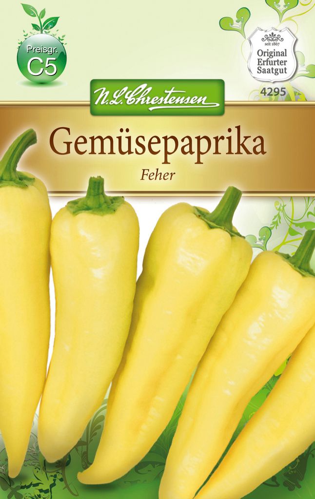 Gemüsepaprika Feher | Paprikasamen von N.L. Chrestensen