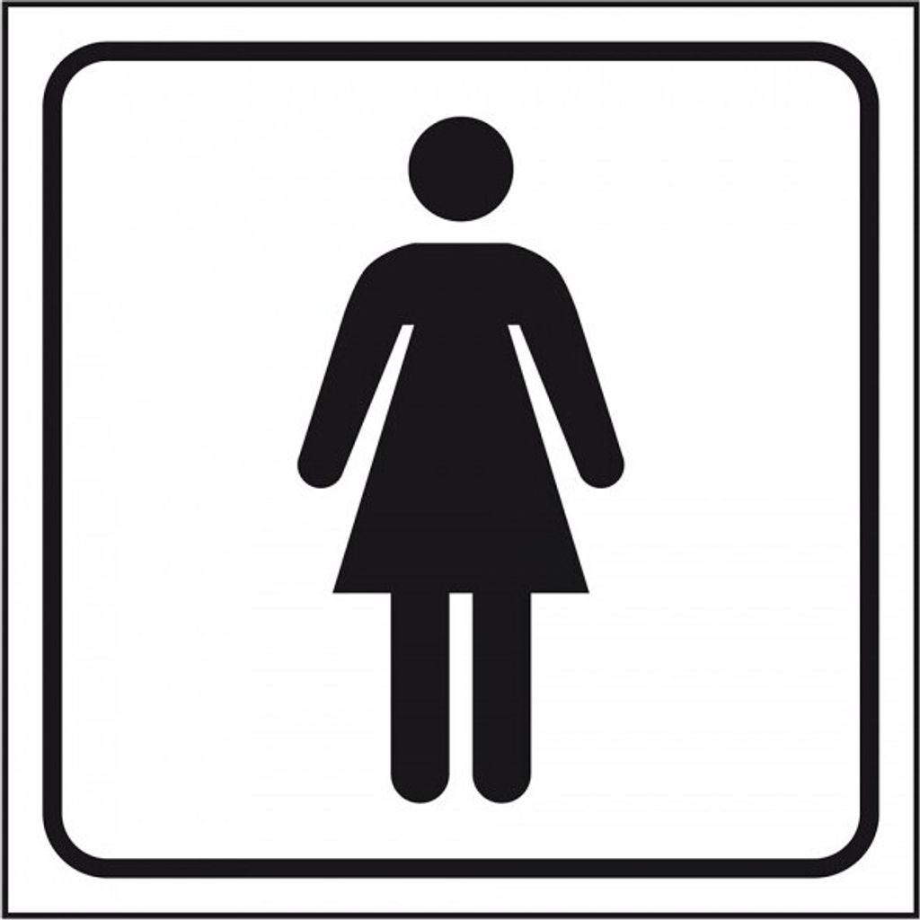 Dreifke Aufkleber I Standard Piktogramm WC Damen, weiß/schwarz, Folie, selbs...