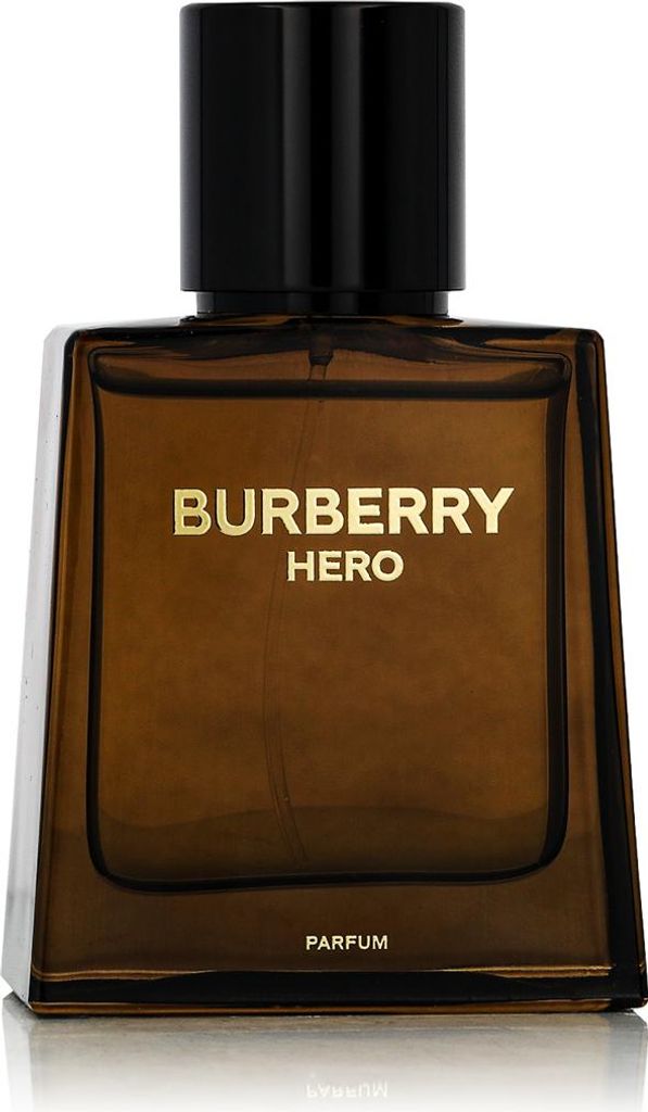 A product shot of a bottle of Burberry Hero Parfüm.