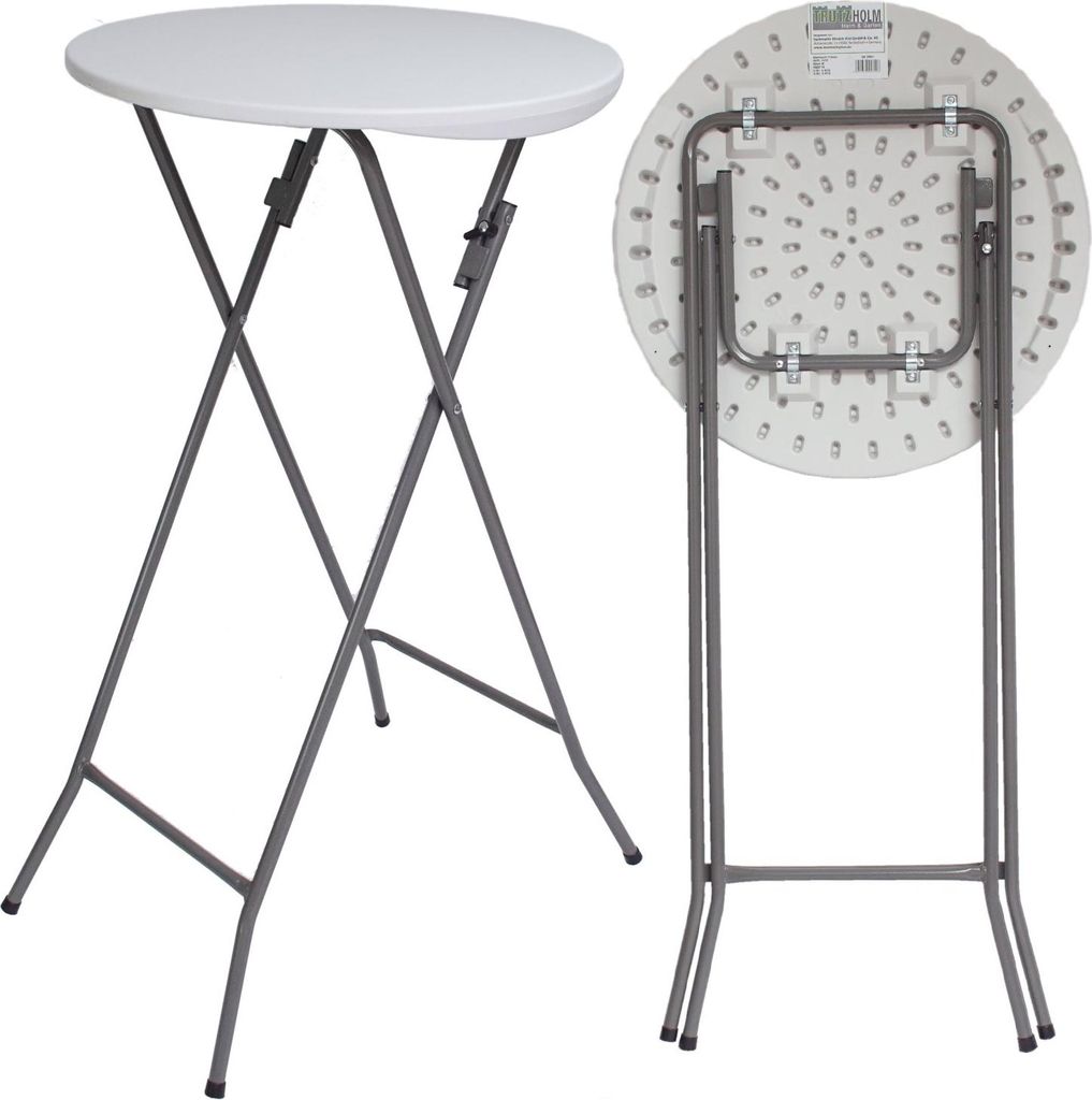 Stehtisch weiß Ø 60cm klappbar Partytisch Bistrotisch Produktbild 