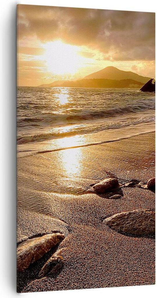 Bild auf Leinwand - Leinwandbild - Strand Wolken Abend Produktbild 