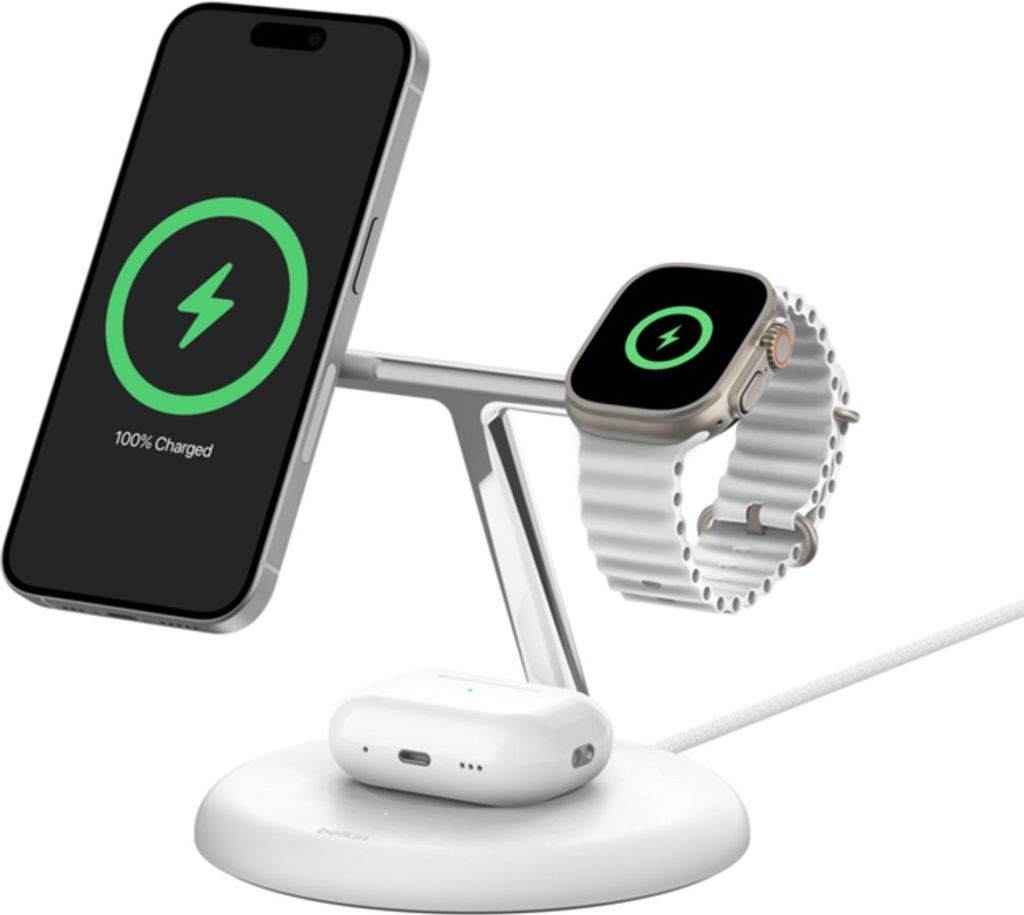 Belkin BOOST CHARGE PRO 3-in-1 Wireless Charger Qi2 15W, Produktbild 