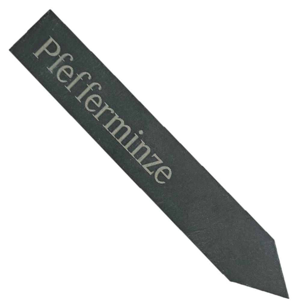 Pflanzenschild "Pfefferminze" Kräuterstecker Schiefer 19 cm graviert