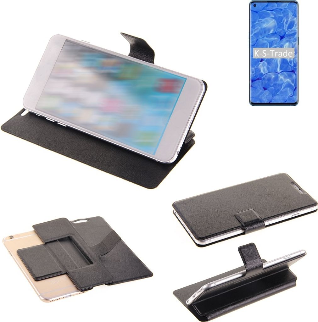 K-S-Trade Schutzhülle kompatibel mit Oppo Reno6 Pro 5G Schutzhülle Flip Cover Klapphülle Wallet Case Slim Handyhülle bookstyle schwarz