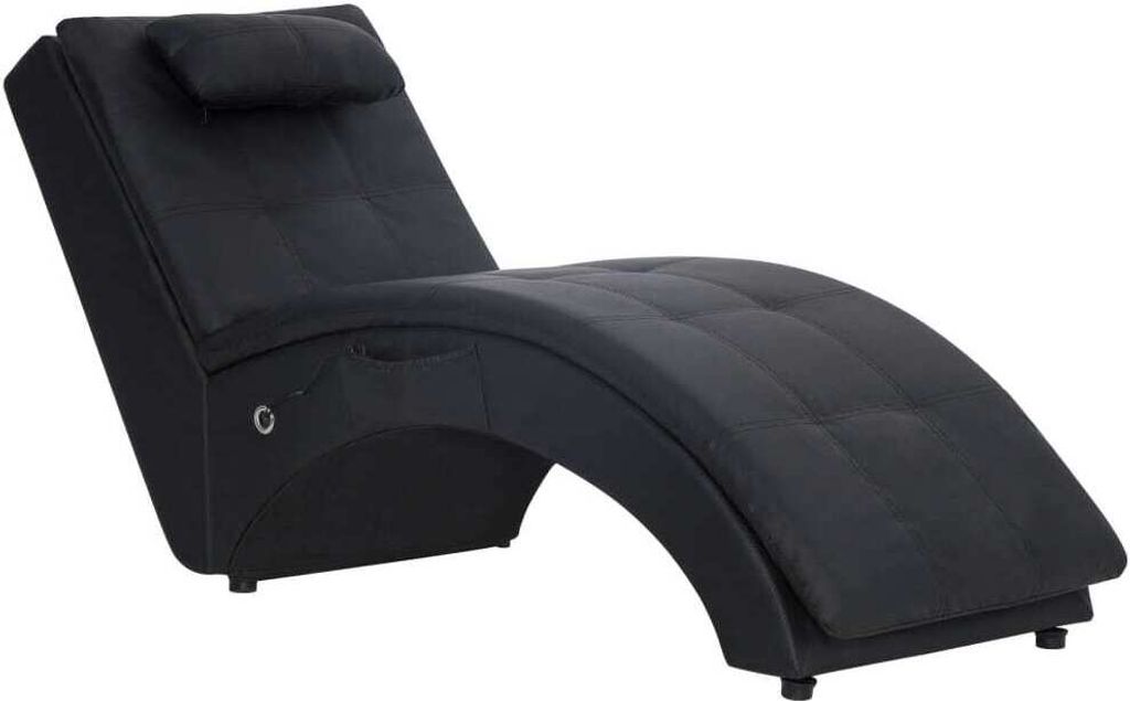 vidaXL Massage Chaiselongue mit Kissen Schwarz Kunstleder Produktbild 