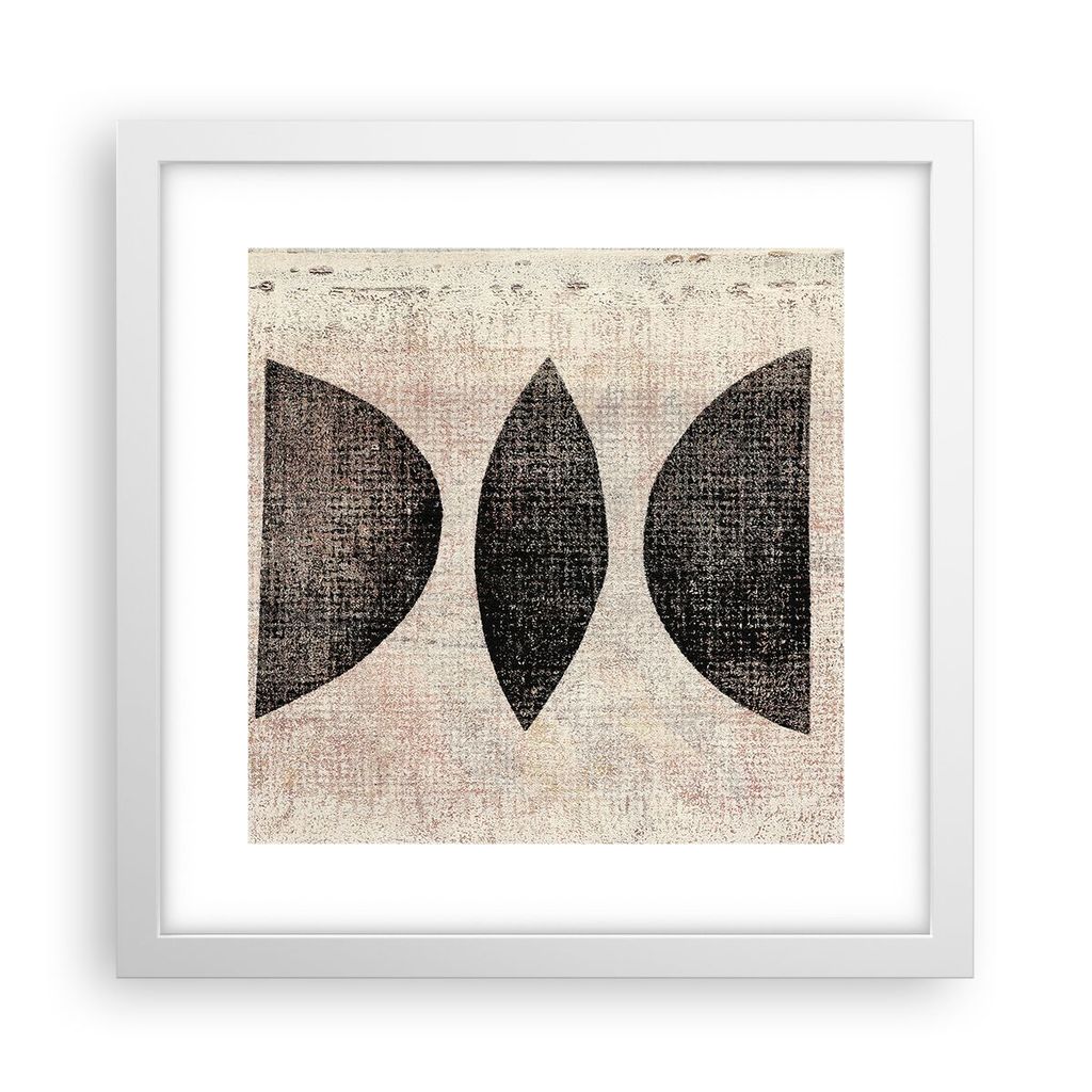 Gerahmtes Poster - Weißer Rahmen - Form Figuren Geometrisch - 30x30 cm - Wand Bild - Wanddeko - Wandbilder - Kunstposter - Wandposter - Bilderrahm...
