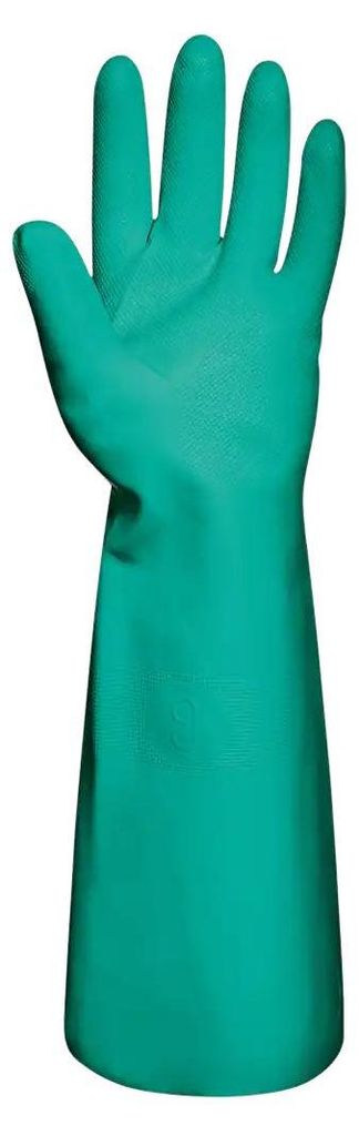 Sir Safety Green Nitron Chemikalienschutzhandschuhe aus Nitril 45 cm 12 Paar, L, GRÜN