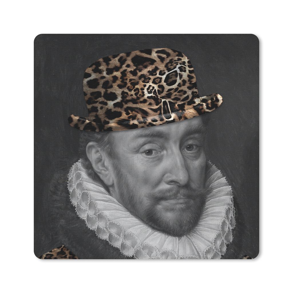 MuchoWow Mauspad Mousepad Kunst - Wilhelm von Oranien - Pantherdruck 20x20 cm - Mousepads - Maus Mat - Pad - Mausunterlage - Desk Mat - Bureauart...