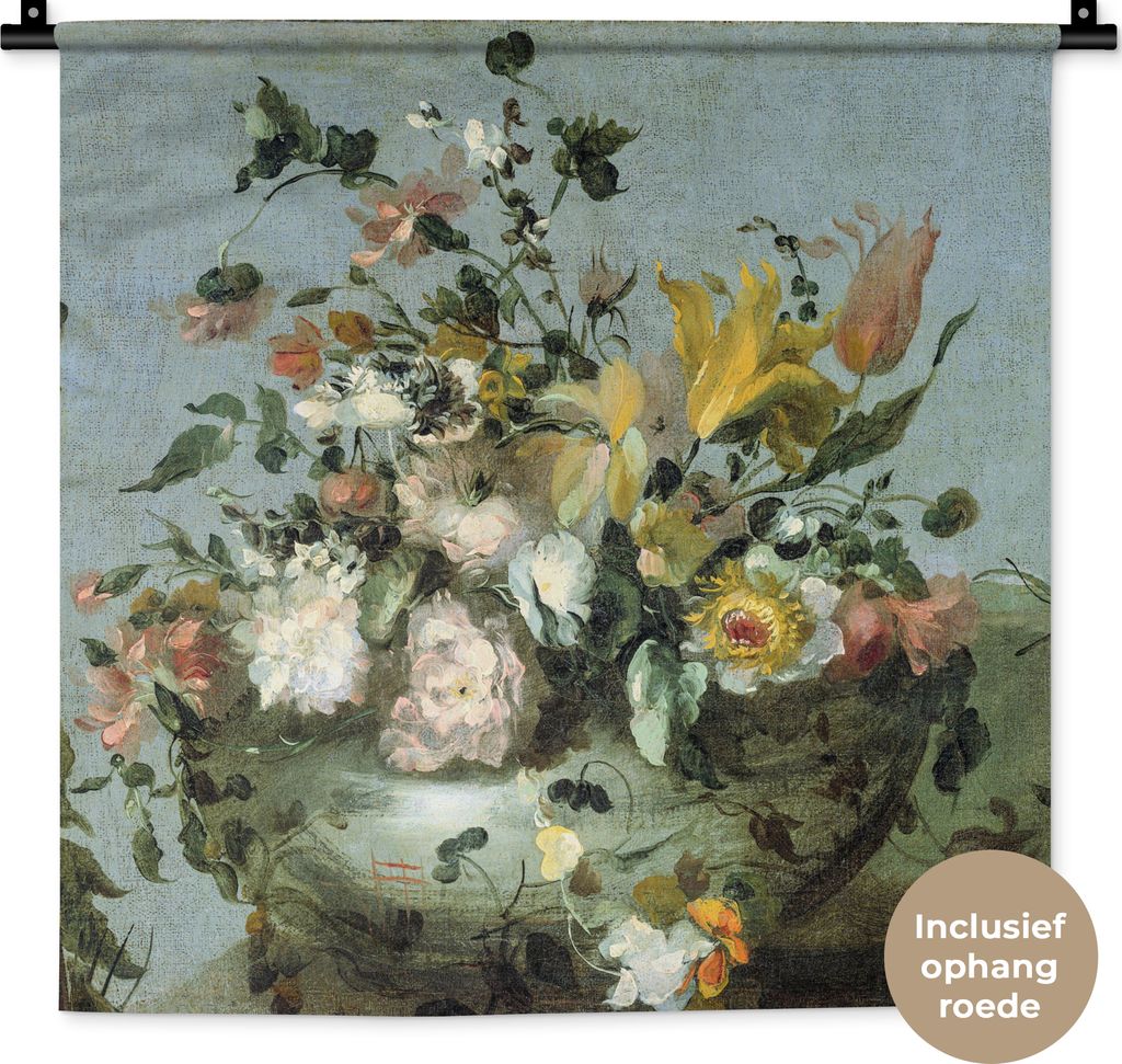 MuchoWow® Wandteppich Wandbehang Blumen - Alte Meister - Produktbild 