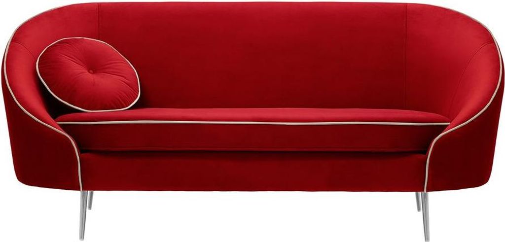 2,5-Sitzer Sofa Kooper-Velluto 7-Contrast piping-chrome metal
