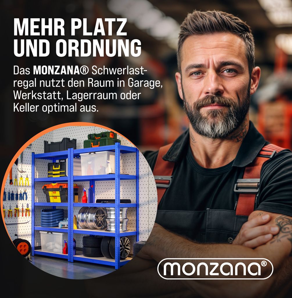 MONZANA® Schwerlastregal Befestigungsmaterial Kellerregal Produktbild 