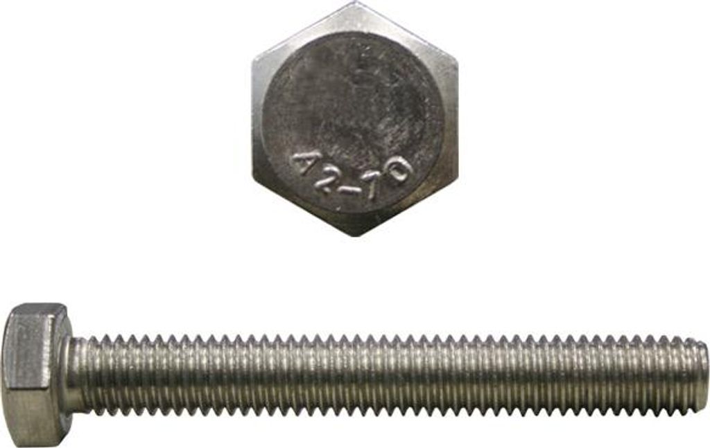 50 Stk. Sechskantschrauben DIN933 M8x16 Edelstahl V2A