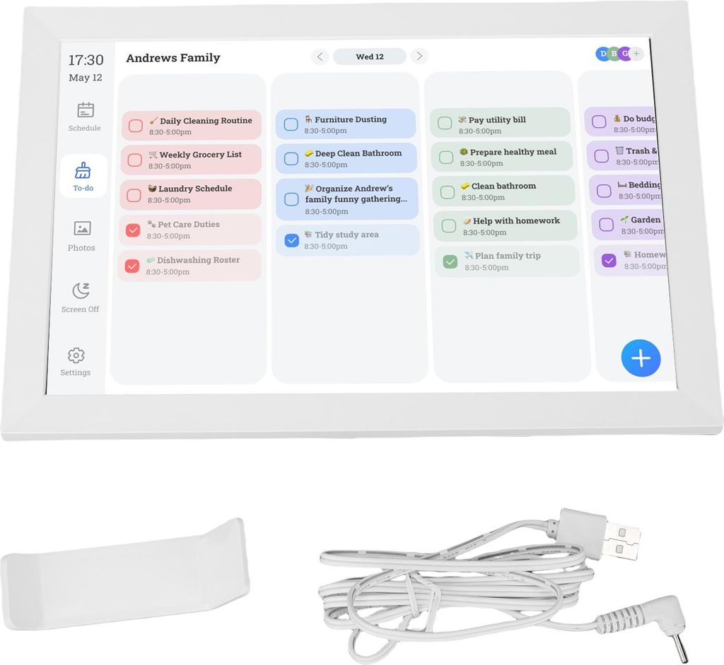 10,1 Zoll digitaler Kalender, Familienplaner, Aufgabendiagramm, interaktiver Touchscreen, elektronischer Bilderrahmen