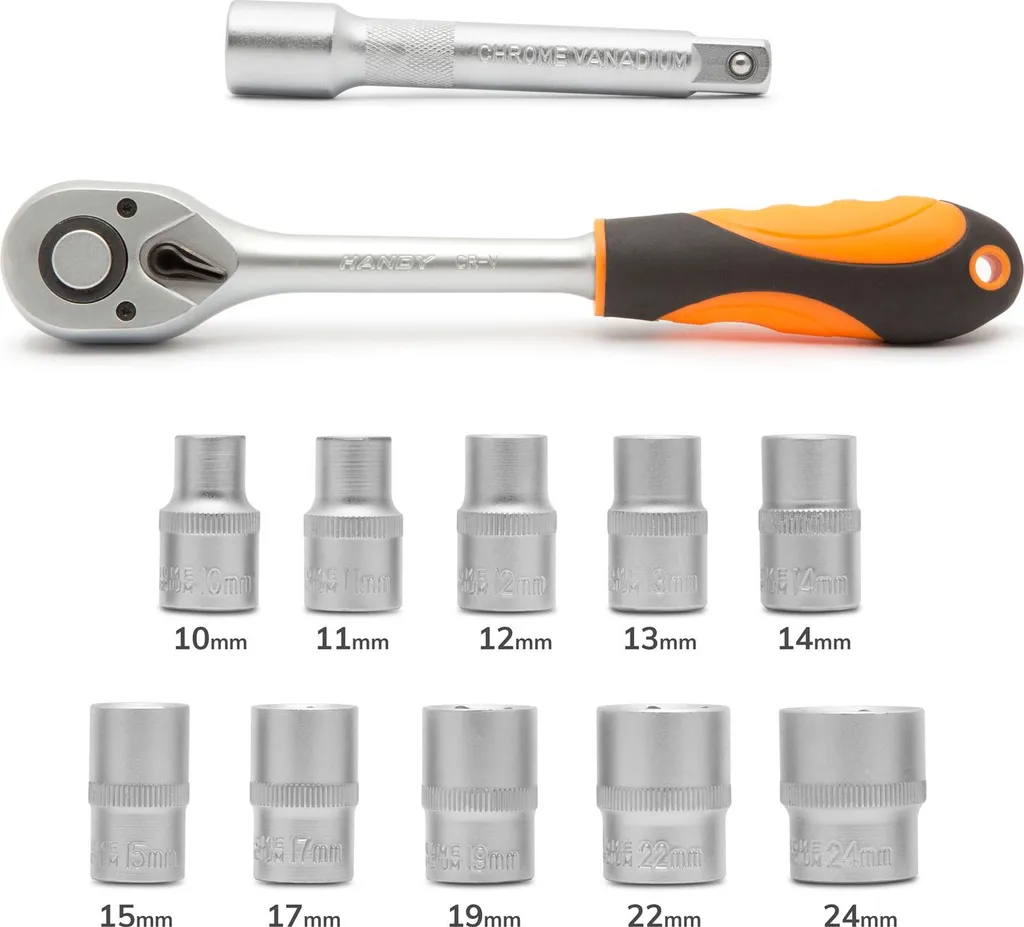 Clés à douille cliquet 1/2 pour débloquer boulons difficiles 10-24mm - 4