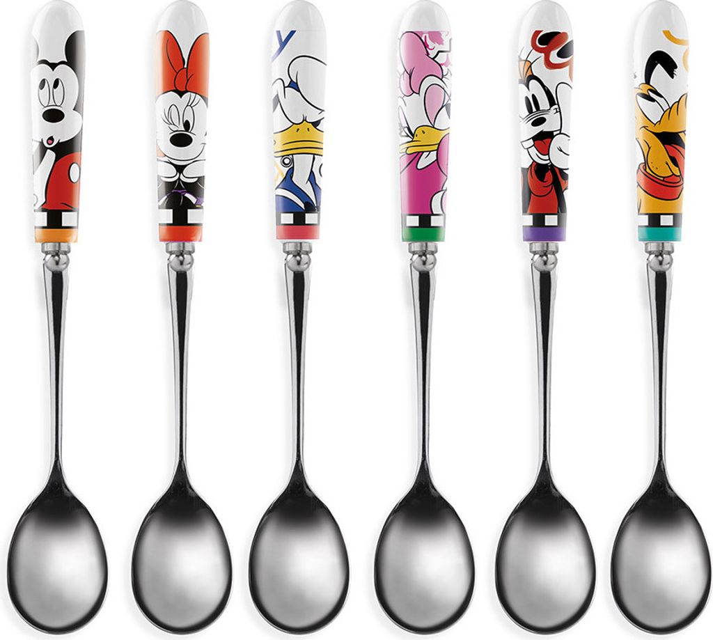GILDE 6tlg. Set, Löffel, "Disney", Edelstahl, Porzellan, mehrfarbig, , B. 1,5 cm, H. 15,5 cm 81304