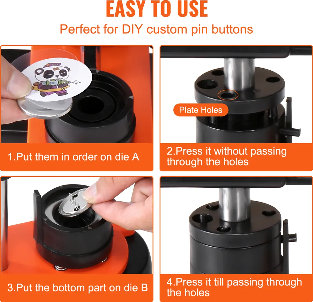 Machine à boutons 32mm VEVOR à haute précision avec 500 pcs - 5