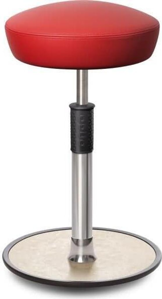 Sitz- Stehhocker Free Tall Hutsitz Boxmark Leder Rot chrom /cremeweiß.