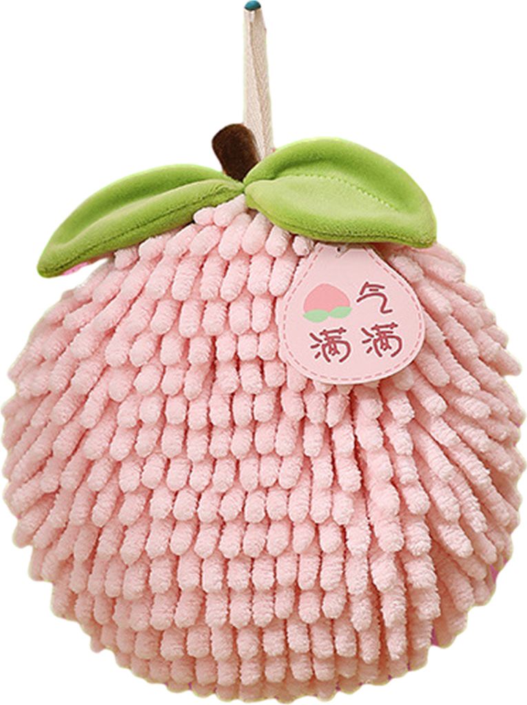 Chenille-Handtuch mit süßem Kaki-Obst, super saugfähig, weich, zottelig, Schlaufe zum Aufhängen, schnelltrocknend, Badezimmer-/Küchentuch, Neu...