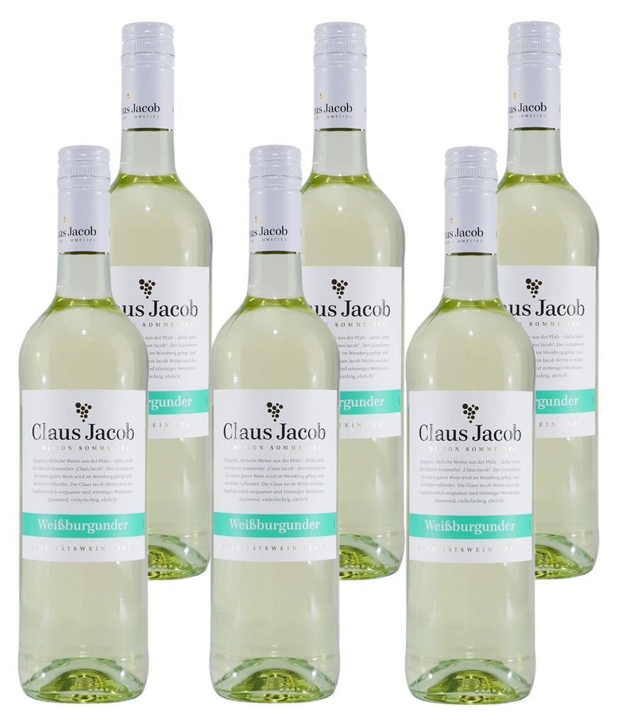 Claus Jacob Weißburgunder Qualitätswein (6 x 0,75L) Produktbild 