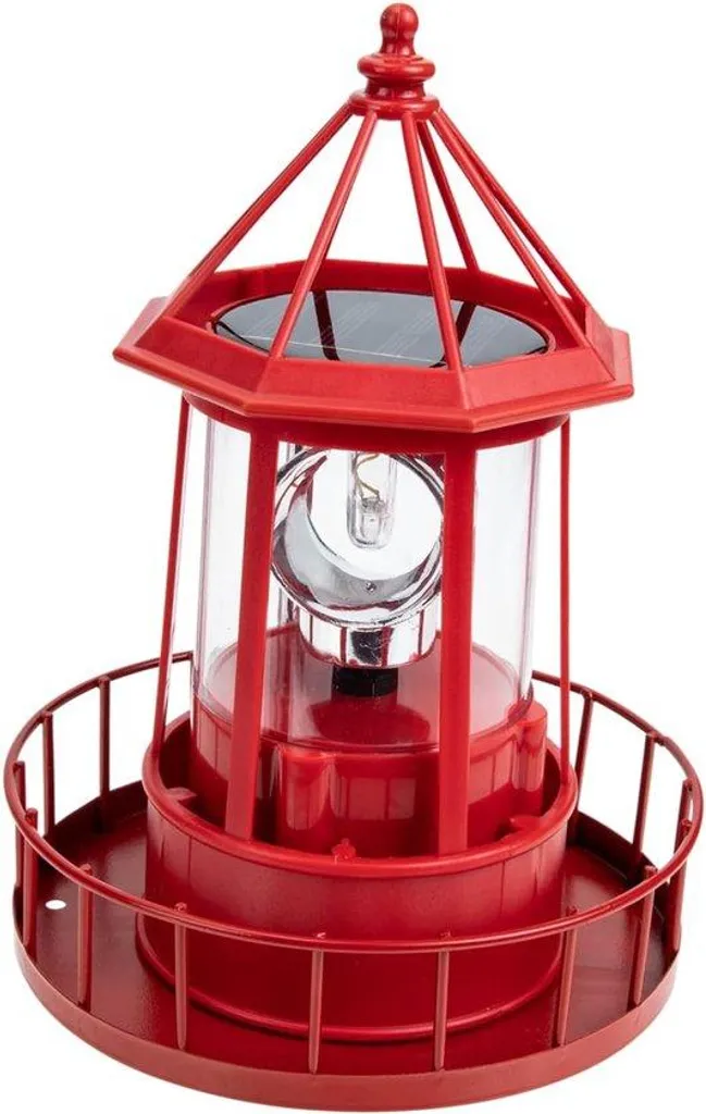 Lampe solaire LED rotative rouge orientable avec panneau ajustable 5W