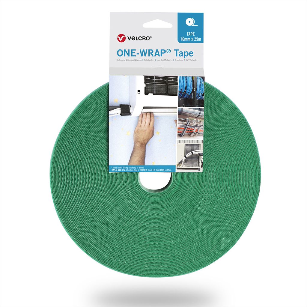 VELCRO One Wrap Band 16 mm breit, grün, 25 m
