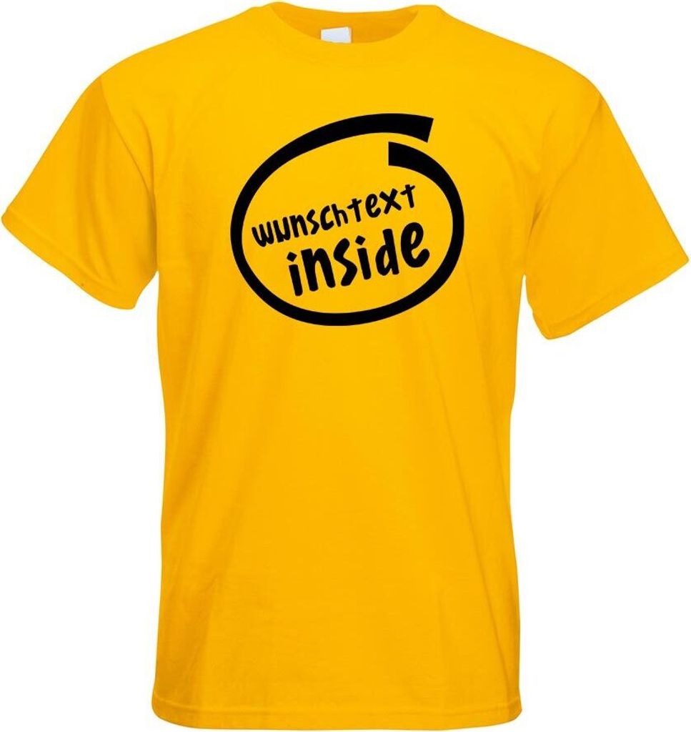 Kiwistar - T-Shirt - gelb - Wunschtext Inside Motiv Bedruckt Funshirt Design Print - mit Motiv Bedruckt - Funshirt Design - Sport - Freizeit - Herr...