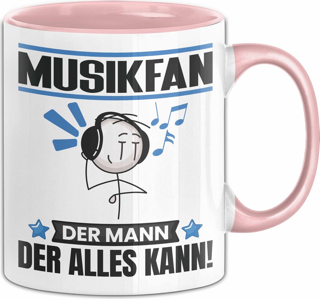 Musikfan Tasse Geschenk für Musikfan Der Mann Der Alles Kann Geschenkidee zum Geburtstag (Rosa)