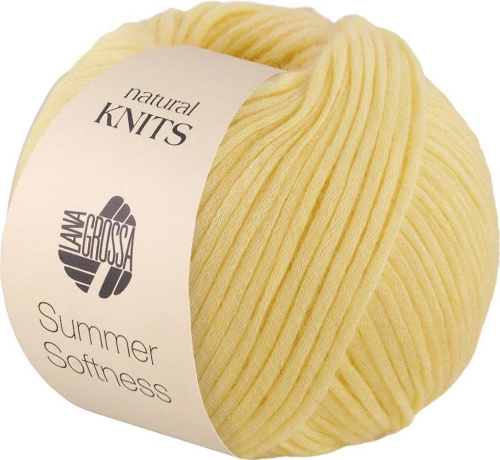 A ball of yellow yarn with a label.