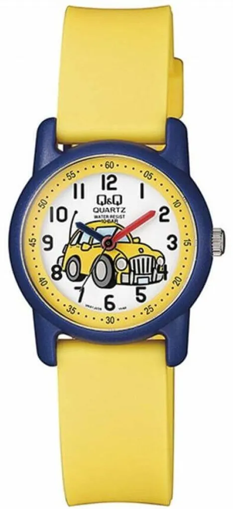 Montre analogique pour enfants avec bracelet souple jaune vibrant