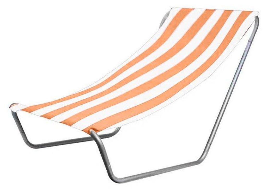 Klappbarer Strandstuhl, Sand, orange Streifen Produktbild 