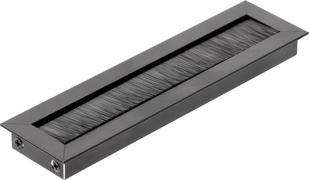 GTV Merida Kabeldurchlass 51 × 180 mm – rechteckige Kabeltülle aus Aluminium, schwarz