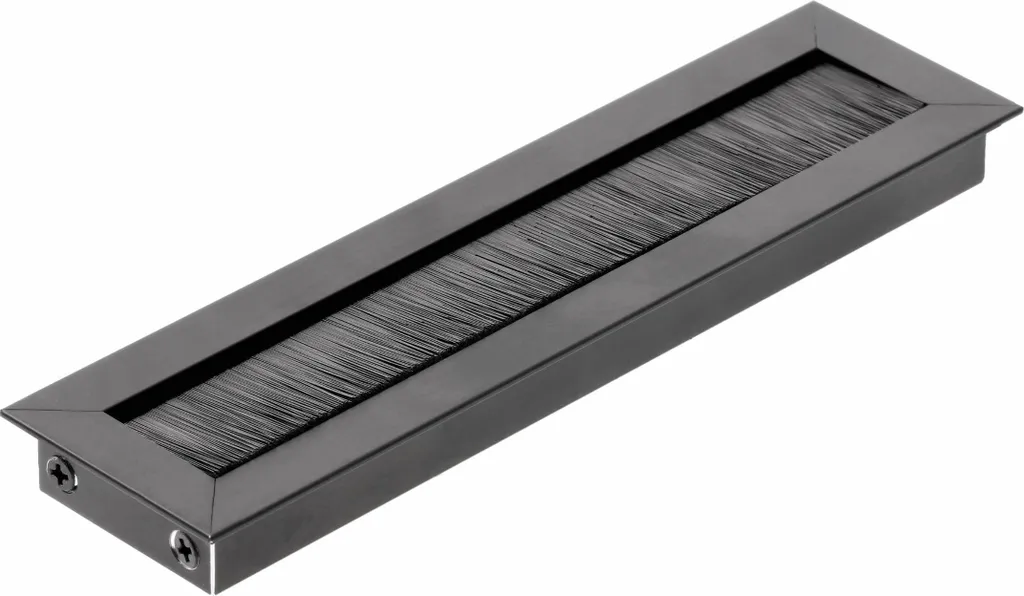 GTV Merida Passe-câble Rectangulaire 51x180mm en Aluminium Noir