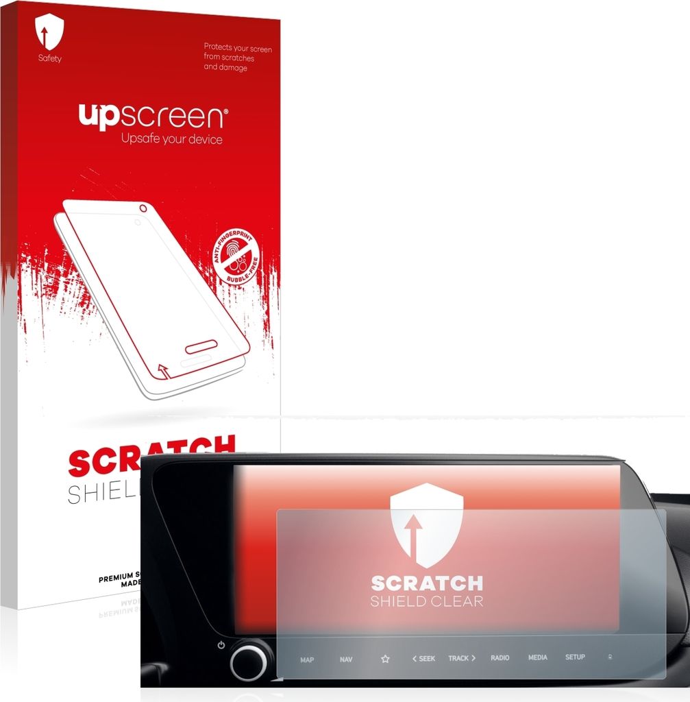 upscreen Schutzfolie für Hyundai i20 2022 Infotainment System 10" Displayschutz Displayschutzfolie Folie Klar Transparent