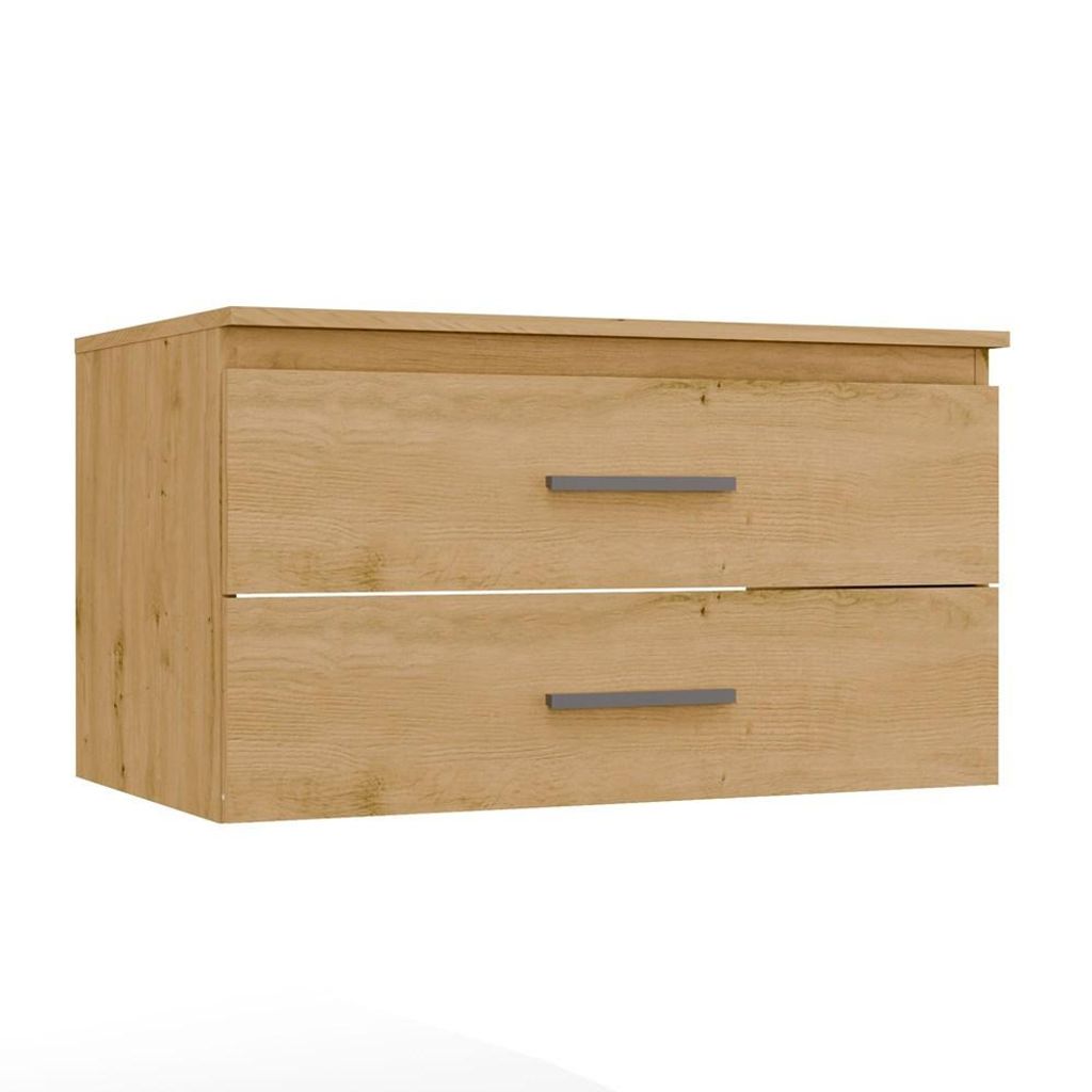 NEL 80 Waschtischunterschrank, hängend, 2 Schubladen, Eiche Produktbild 