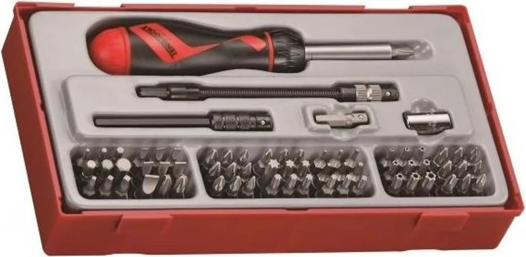 Tengtools 144030103 TTMD74 Jeu de tournevis à cliquet robuste 74 pcs