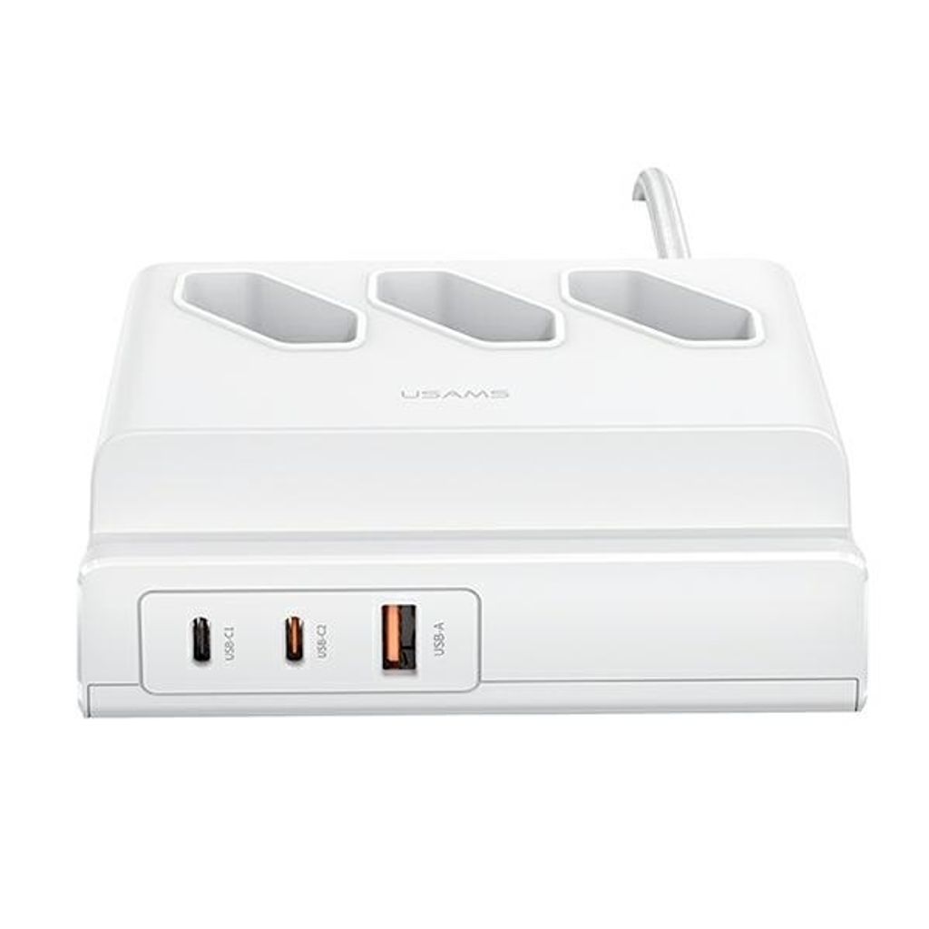 Usams Steckdosenleiste 65W Super Sifast Charging Usb Extension Socket Eu Weiß/Weiß Cc160Tc01 (Us-Cc160)